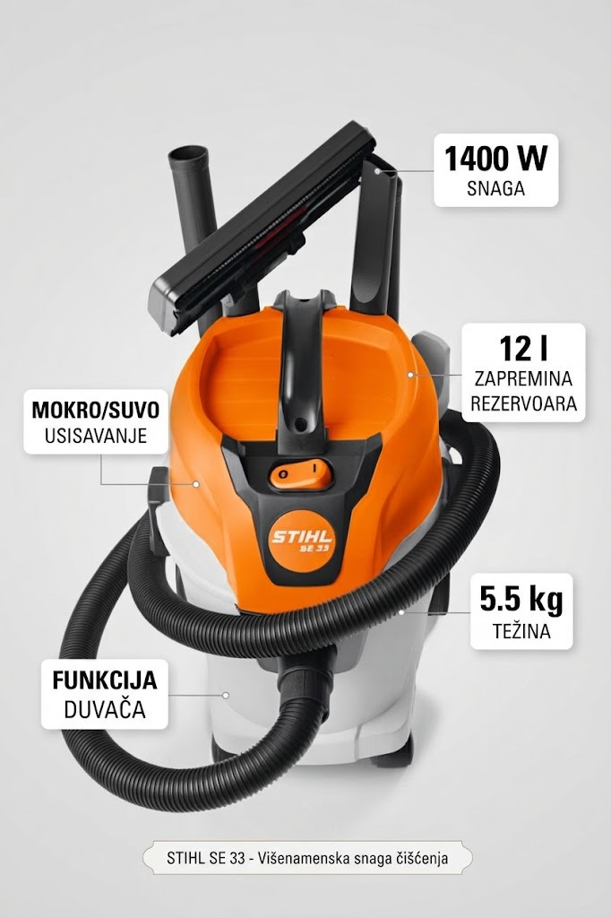 Stihl SE 33 usisivač za mokro i suvo usisavanje 1400W