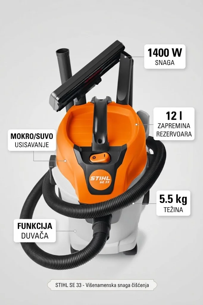 Stihl SE 33 usisivač za mokro i suvo usisavanje 1400W