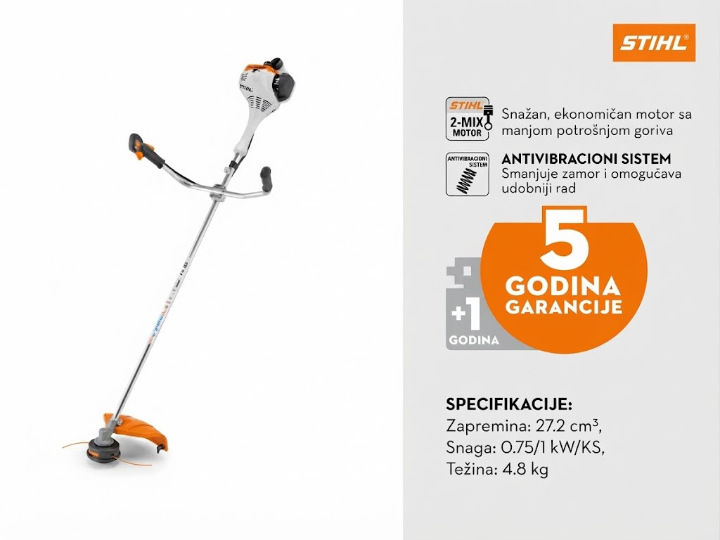 STIHL FS 55 benzinski motorni trimer za travu sa AutoCut glavom i tehničkim specifikacijama