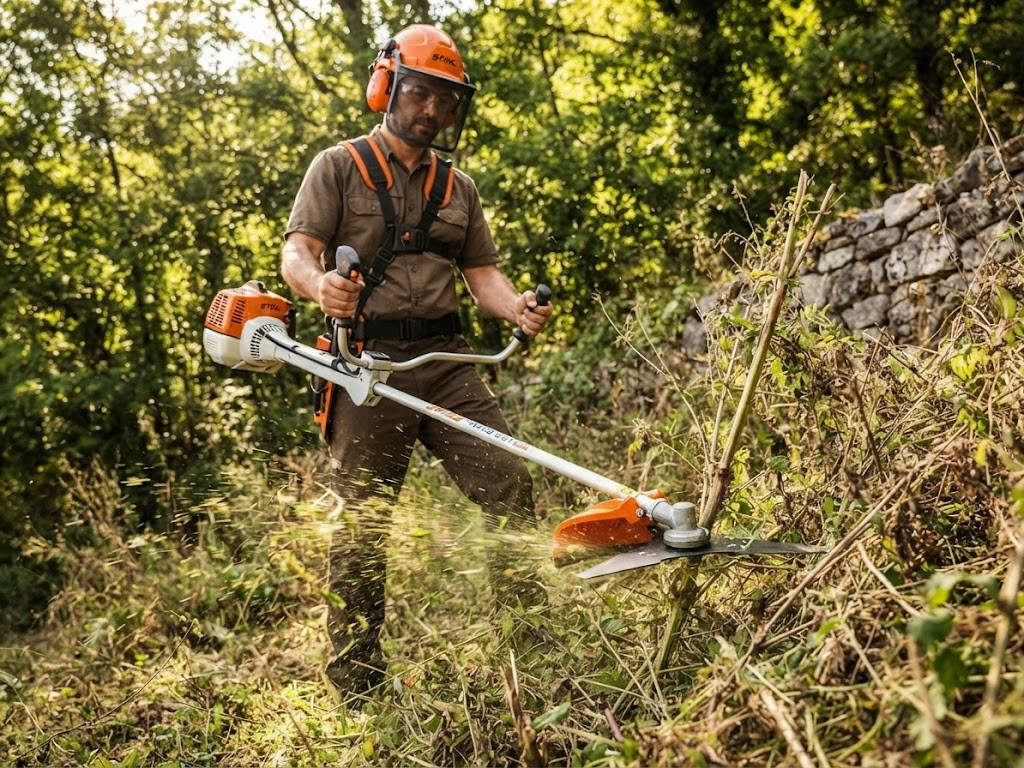 Kosenje trave sa trimerom STIHL FS 55 i dvokrakim nozem