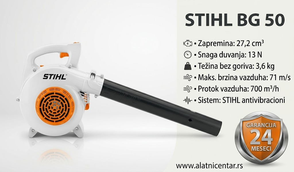 BG 50 STIHL motorni duvac lisca. Specifikacija