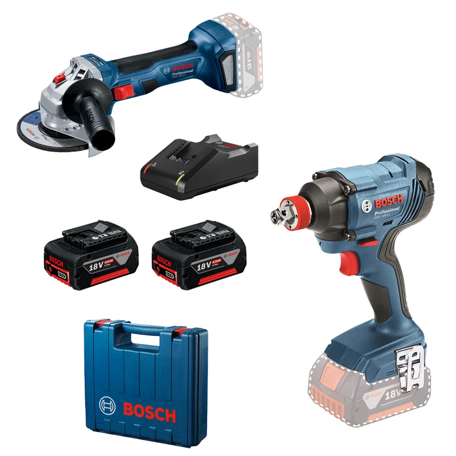 Set Bosch GDX 180-Li i GWS 180-Li 18V, 2x4,0 Ah